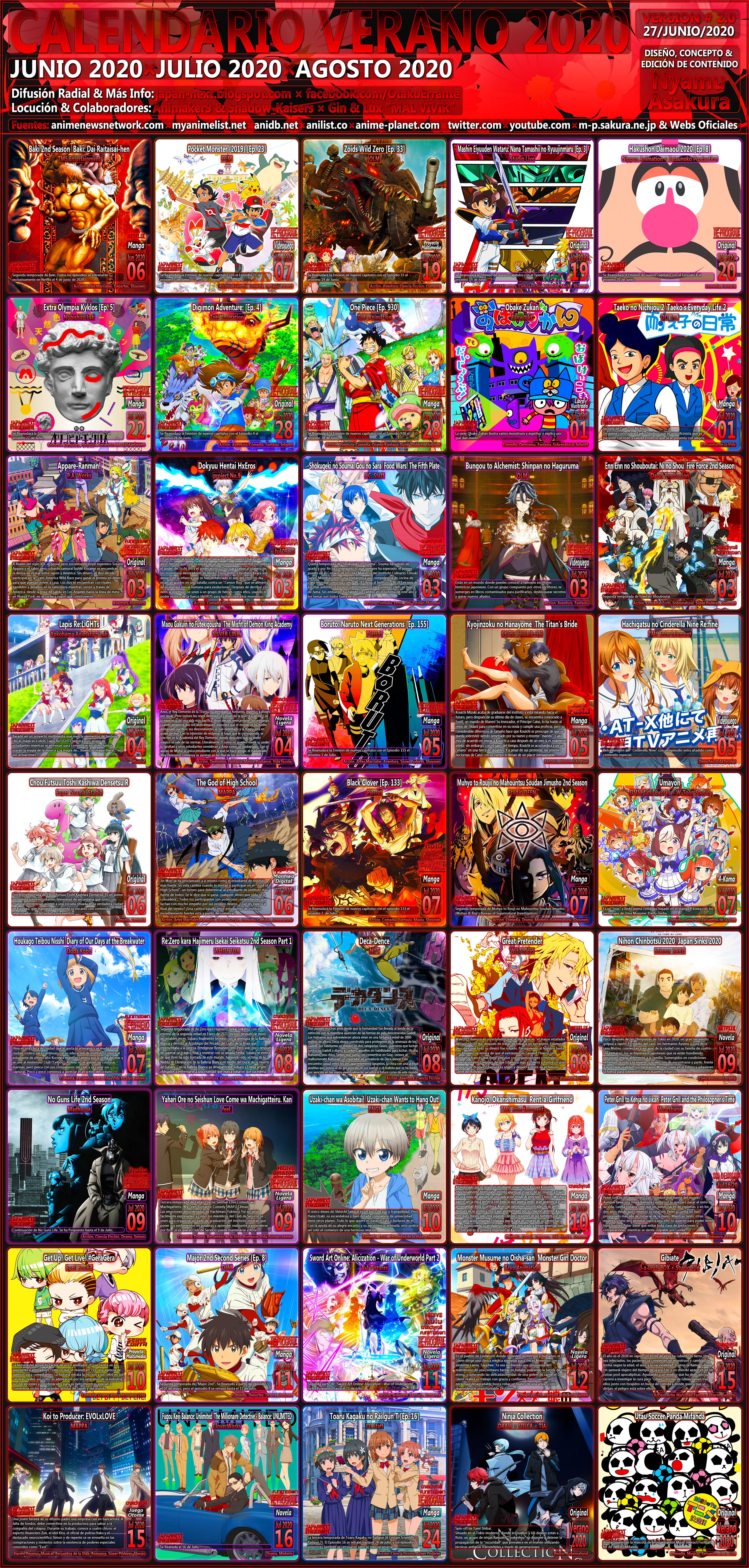 OtakuErrante] Calendario de Estrenos Anime Otoño 2020. V4.0